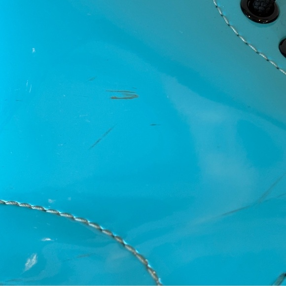 Dr. Doc Martens Sz 5 Air Wair Turquoise Patent Boots - Picture 11 of 13